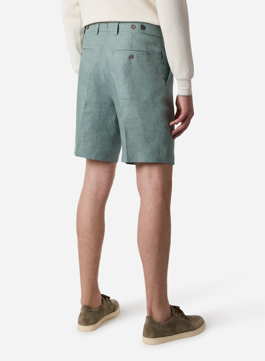 LINEN SHORT PANTS DOUBLE PLEATS