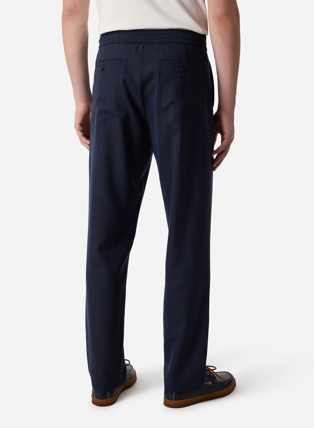 WOOL SILK LINEN DRAWCORD PANTS