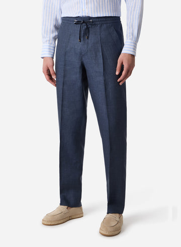 LINEN DRAWCORD PANTS