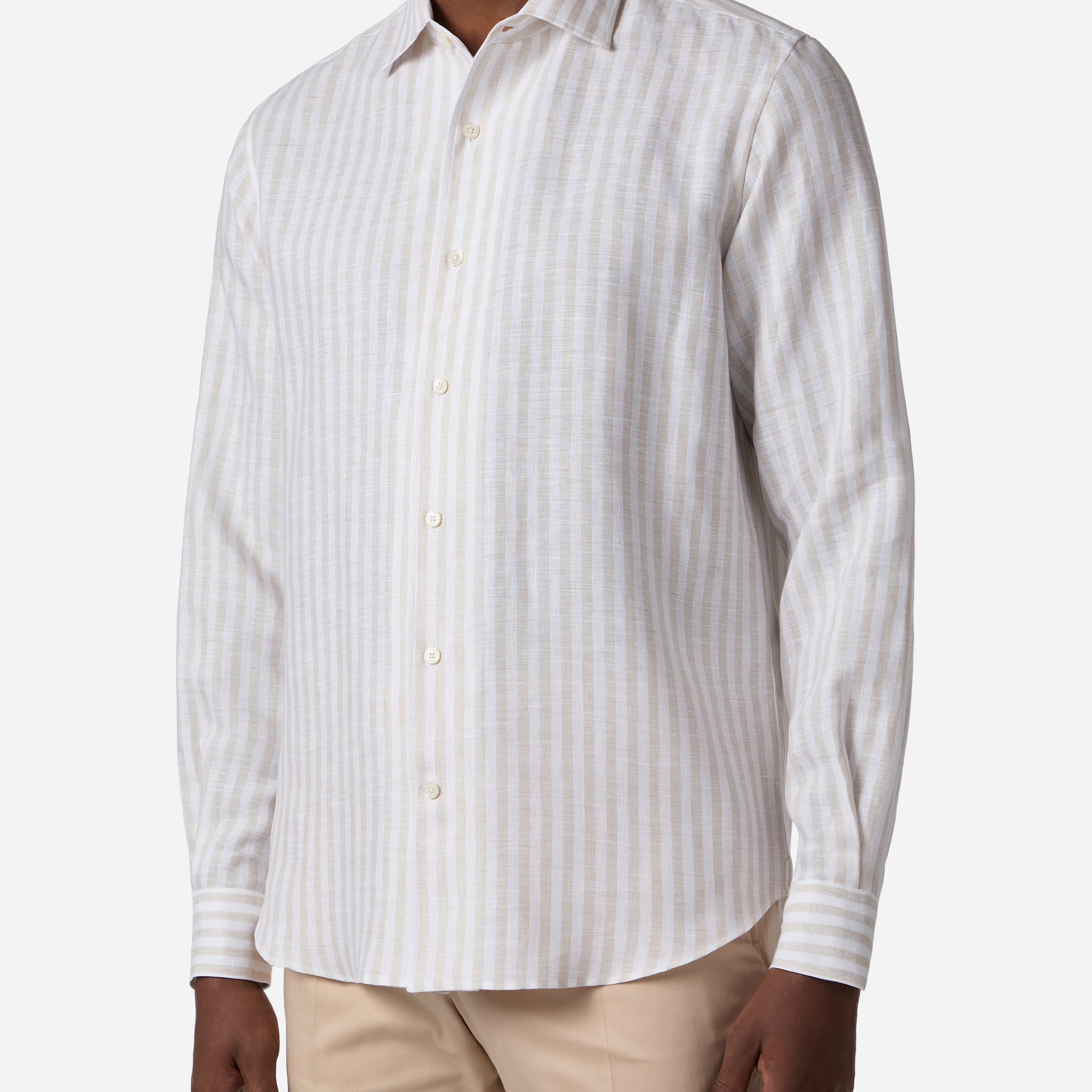 LINEN STRIPE CASUAL SHIRT