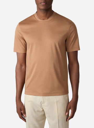 COTTON AND SILK SHORT SLEEVES T-SHIRT