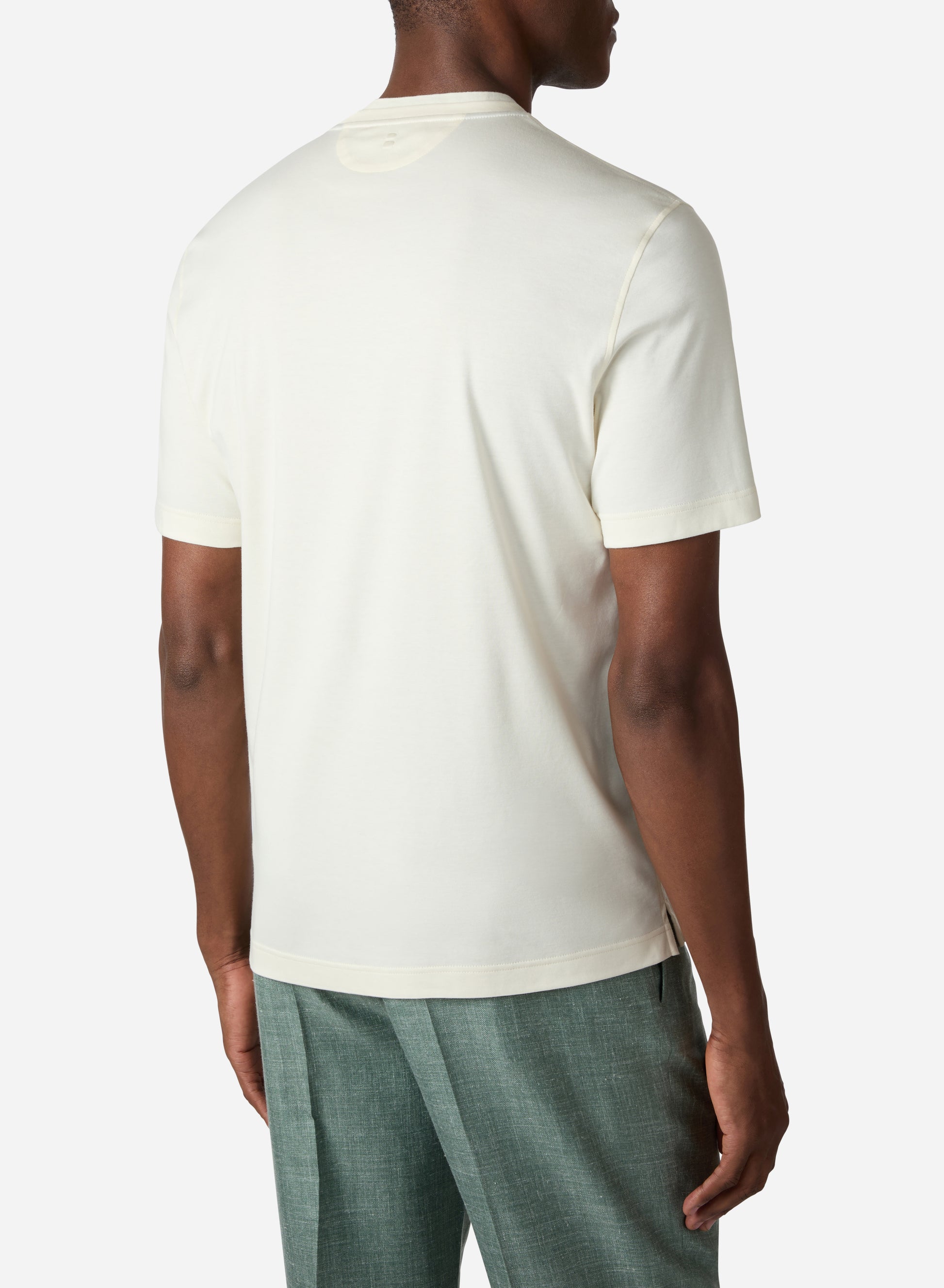 Brett Johnson COTTON AND SILK SHORT SLEEVES T-SHIRT — front view