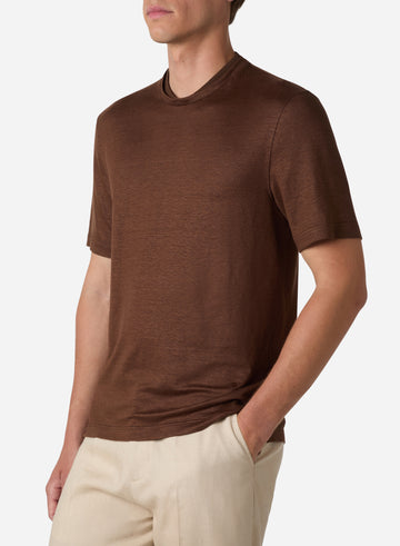 Brett Johnson LINEN AND SILK SHORT SLEEVES T-SHIRT