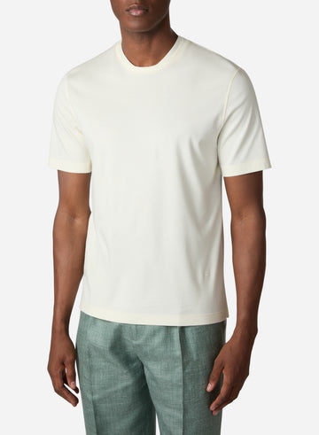 COTTON AND SILK SHORT SLEEVES T-SHIRT