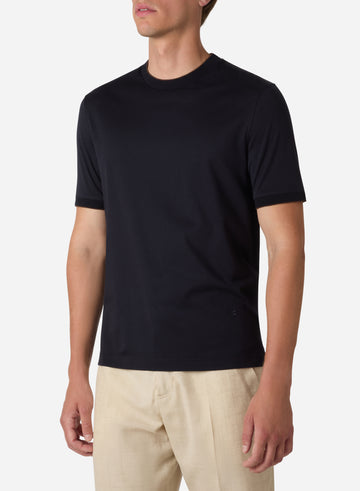 COTTON AND SILK SHORT SLEEVES T-SHIRT
