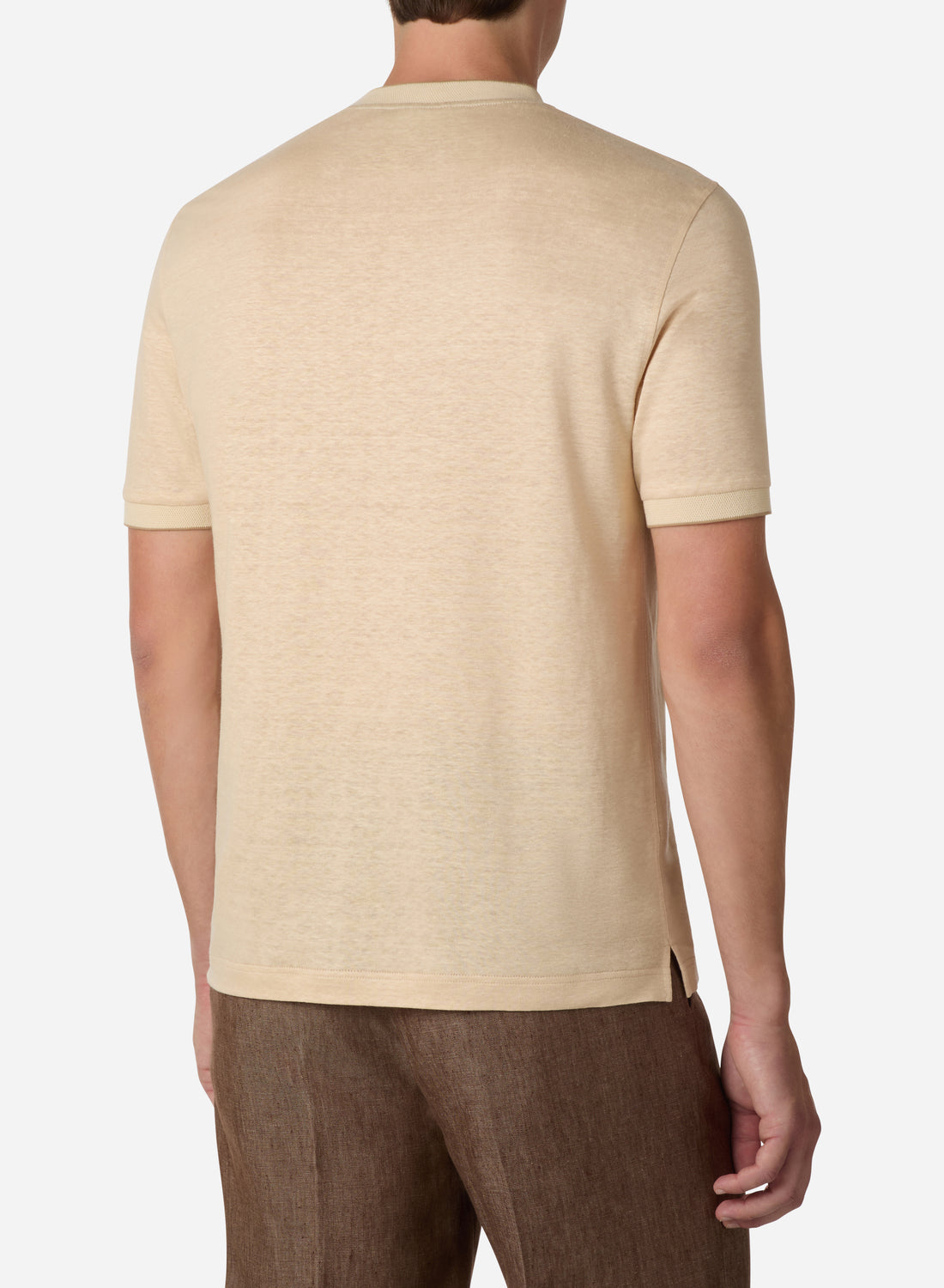 LINEN AND SILK SHORT SLEEVES T-SHIRT