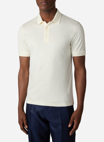 COTTON AND SILK SHORT SLEEVES POLO