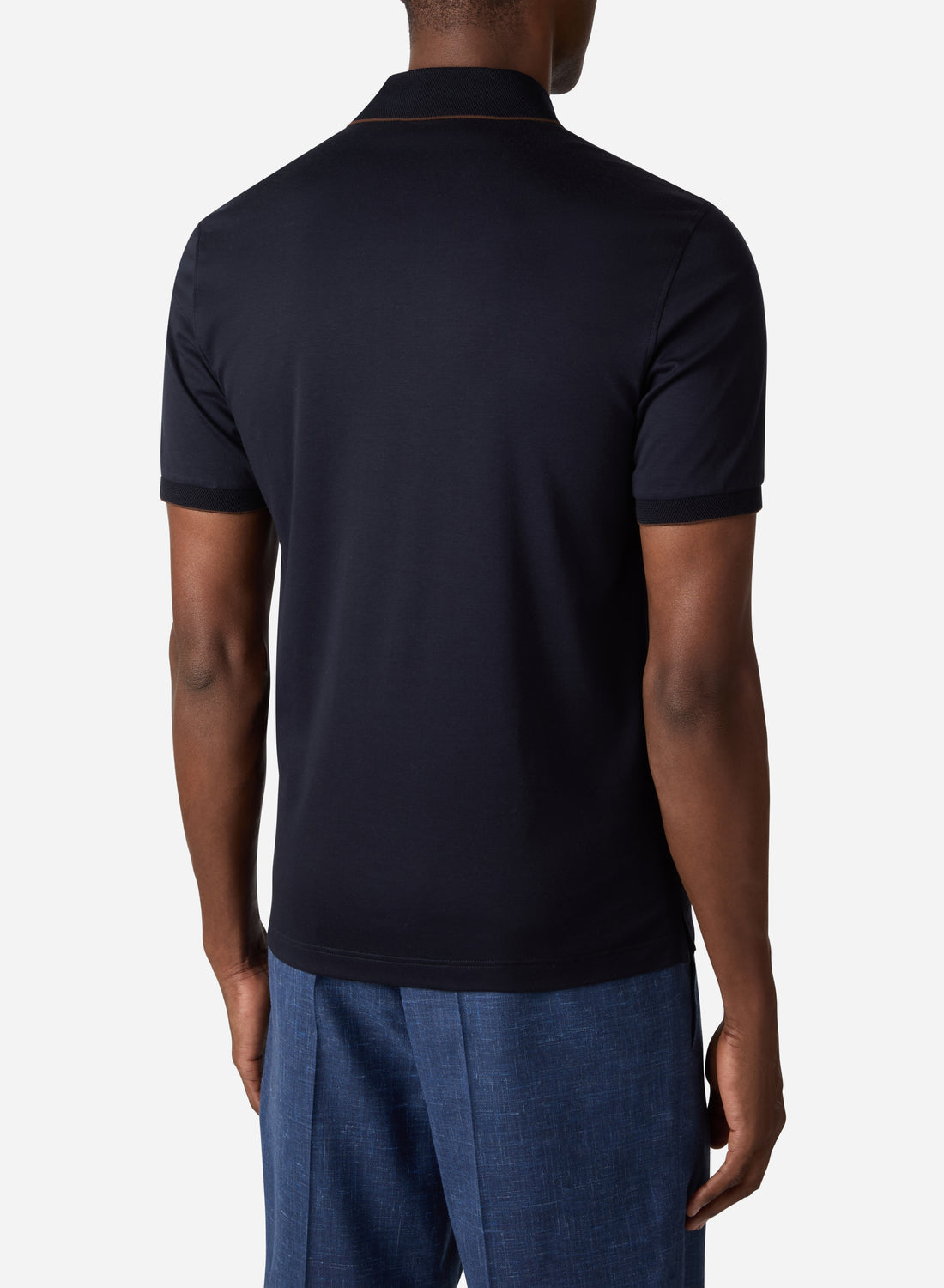 COTTON AND SILK SHORT SLEEVES POLO