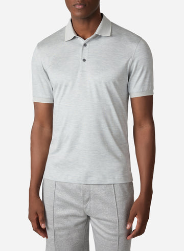 COTTON AND SILK SHORT SLEEVES POLO
