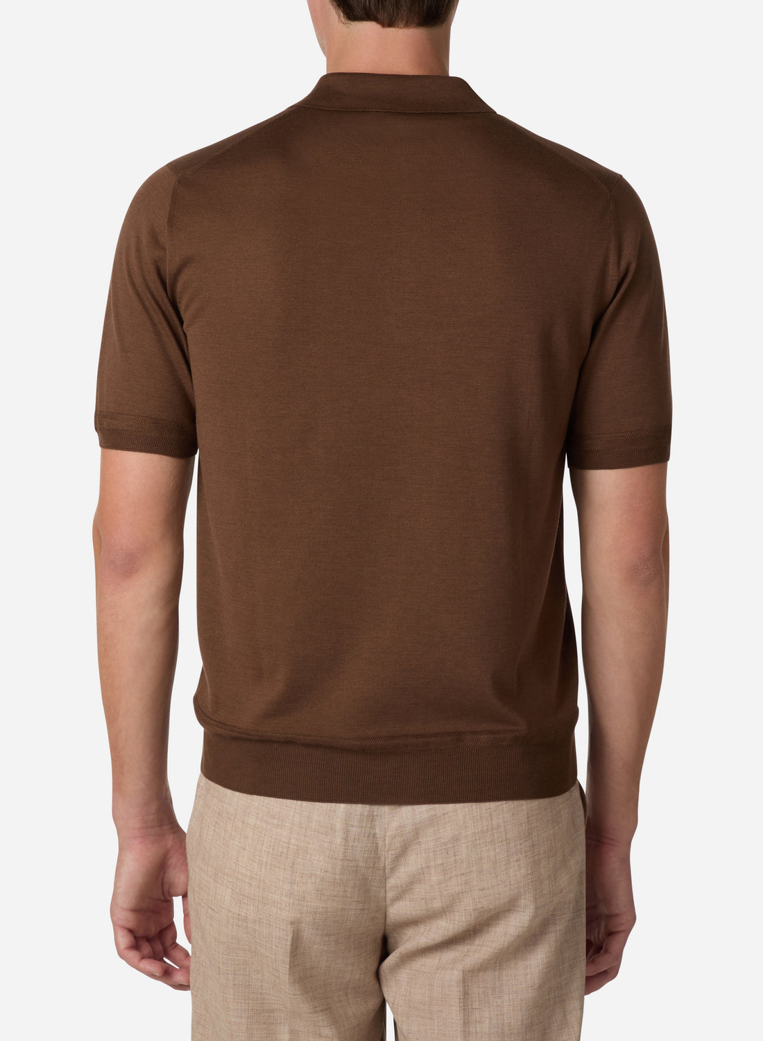 COTTON AND SILK SHORT SLEEVES ZIP POLO