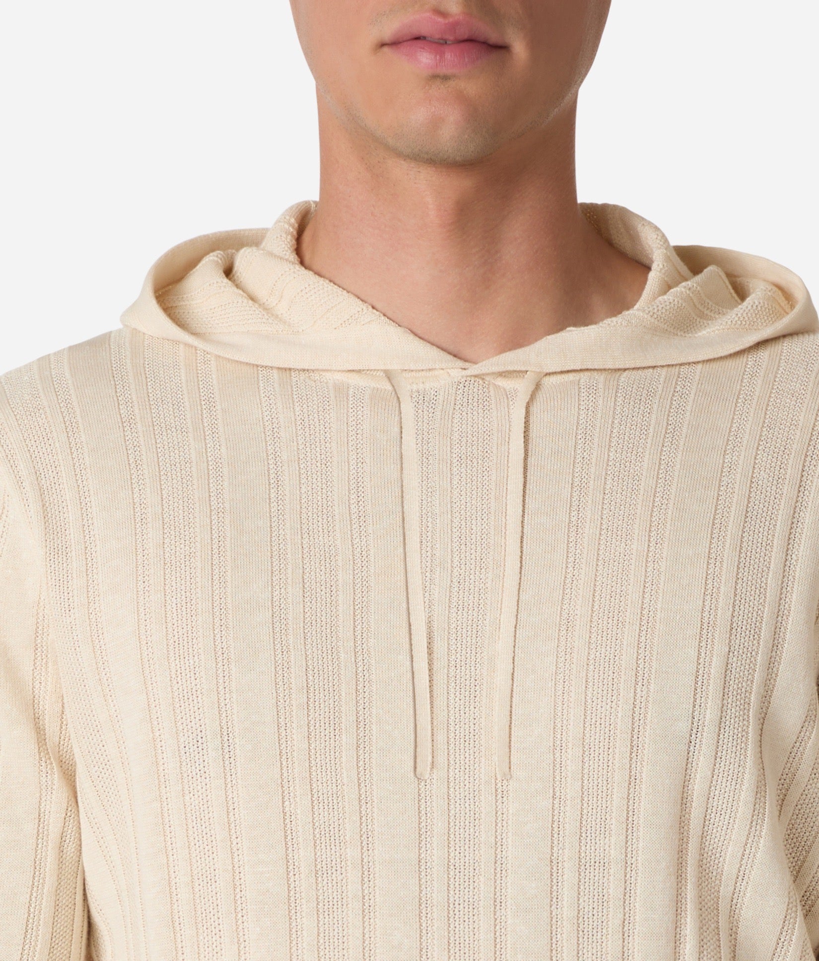 Brett Johnson LINEN AND COTTON HOODIE — back view