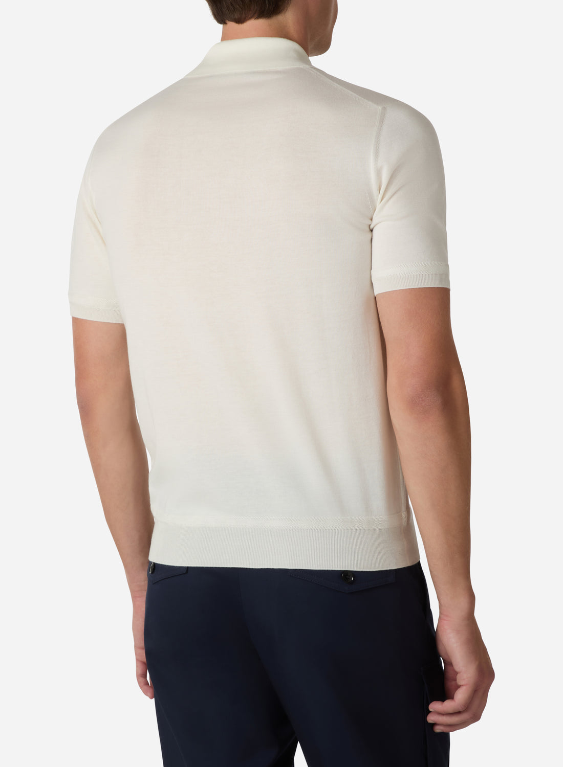 COTTON AND SILK SHORT SLEEVES POLO