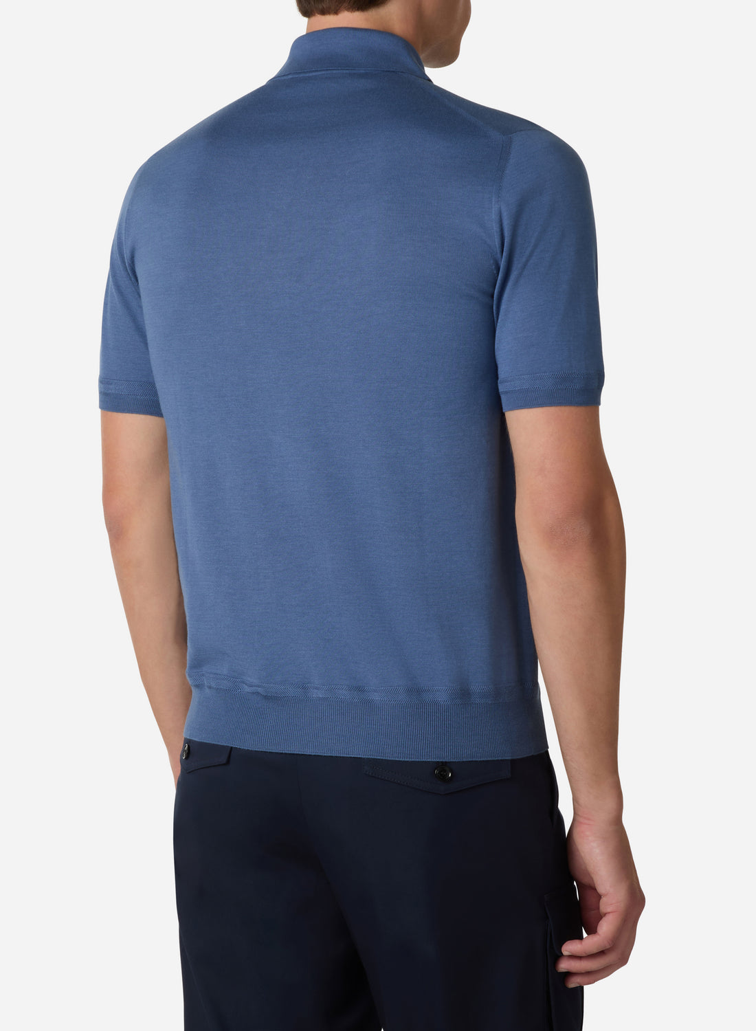 COTTON AND SILK SHORT SLEEVES POLO