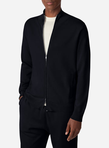 COTTON AND SILK LONG SLEEVES FULL ZIP