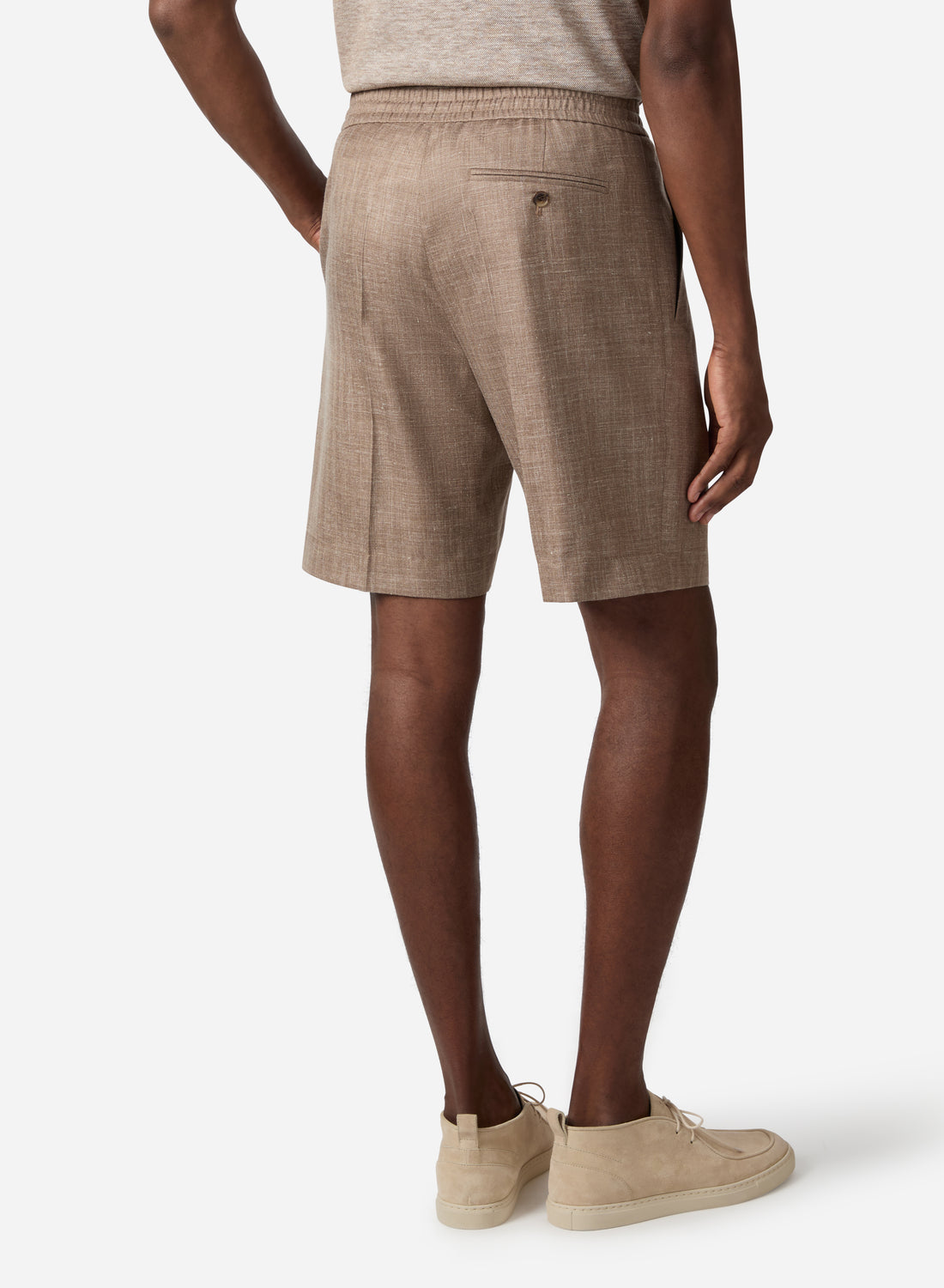 WOOL SILK LINEN DRAWCORD SHORT PANT
