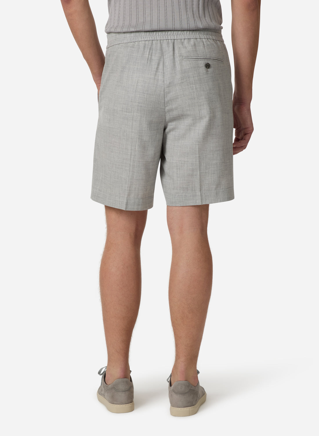 WOOL SILK LINEN DRAWCORD SHORT PANT