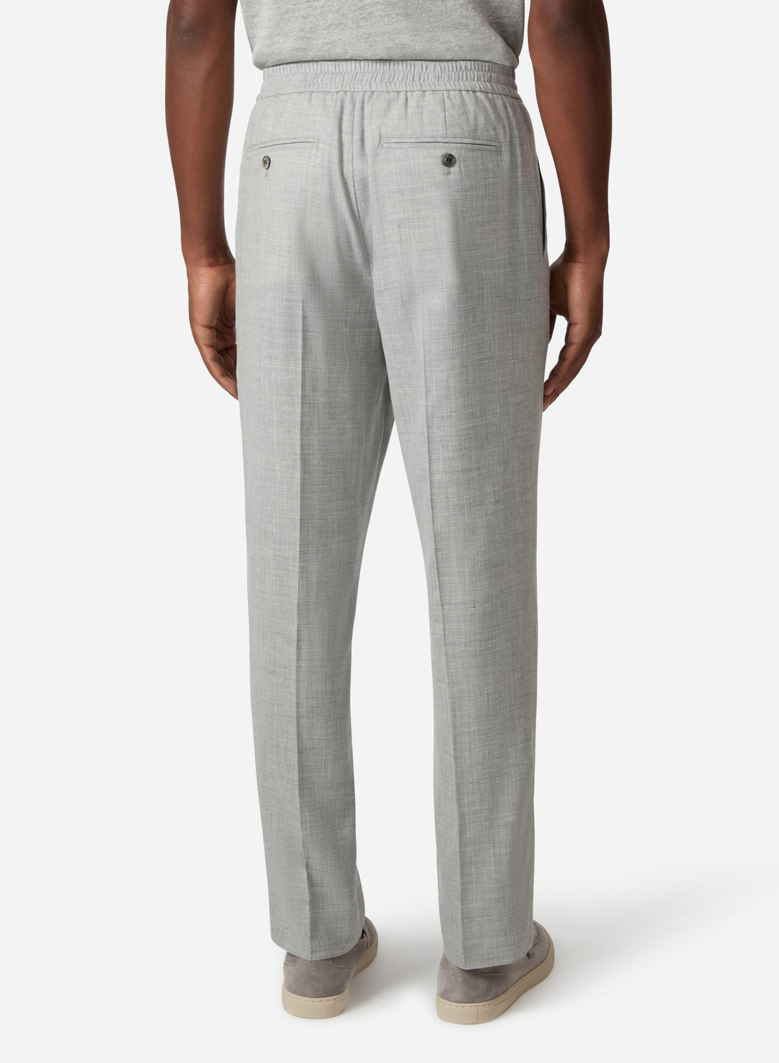 WOOL SILK LINEN DRAWCORD PANT