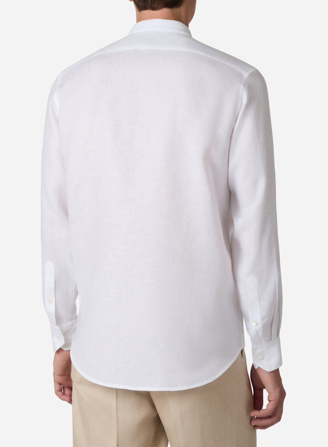 LINEN BAND COLLAR SHIRT